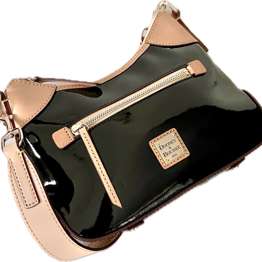 Dooney & Bourke Patent/Vachetta Leather Shoulder Bag